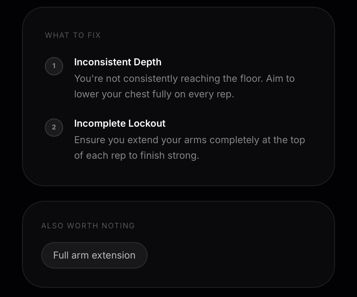FormX analysis showing what to fix